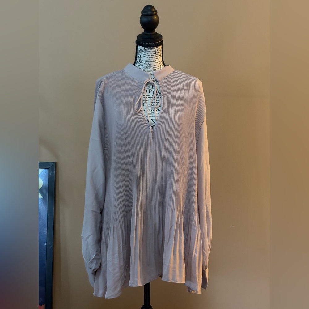 H&M Light Purple Blouse with Tie-Neck